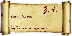 Zana Ágnes névjegykártya